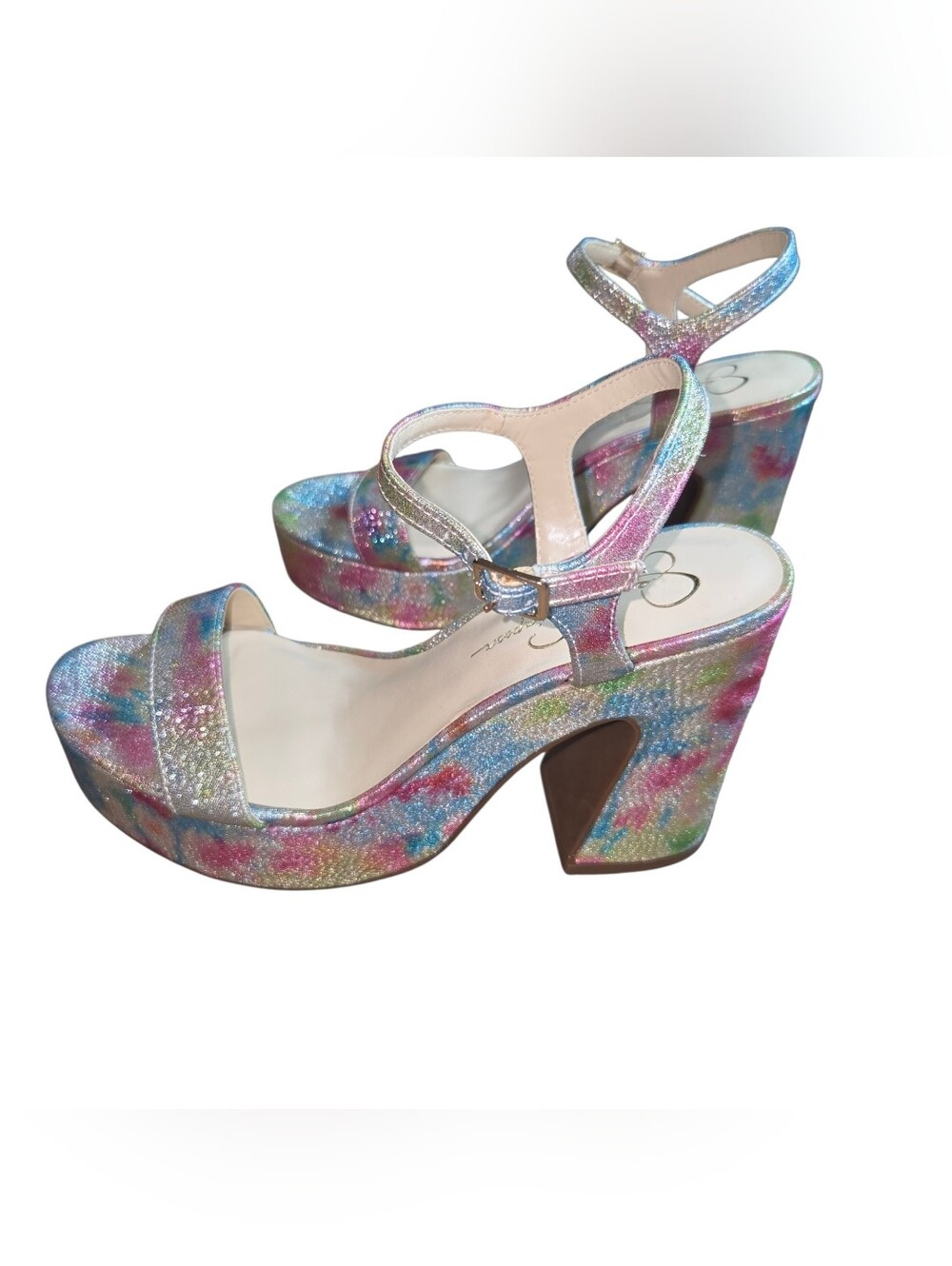 Jessica Simpson Iridescent Multi-Color Platform Block Heels - Picture 6 of 10
